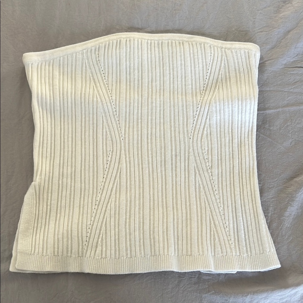 White Ribbed Tube Top